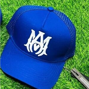 Blue Trucker Hat with White Logo